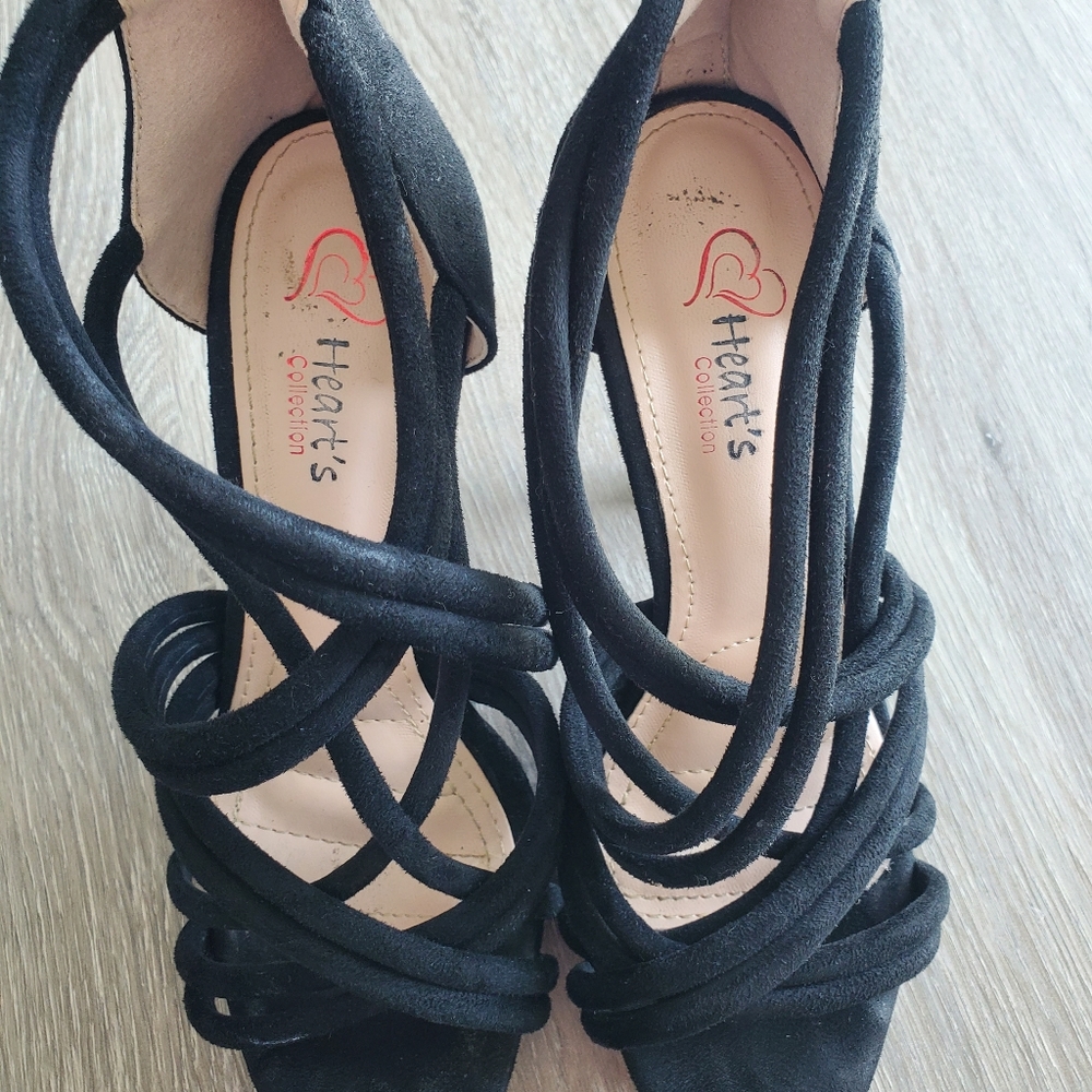 Black Suede Size 7 High Heel Shoes